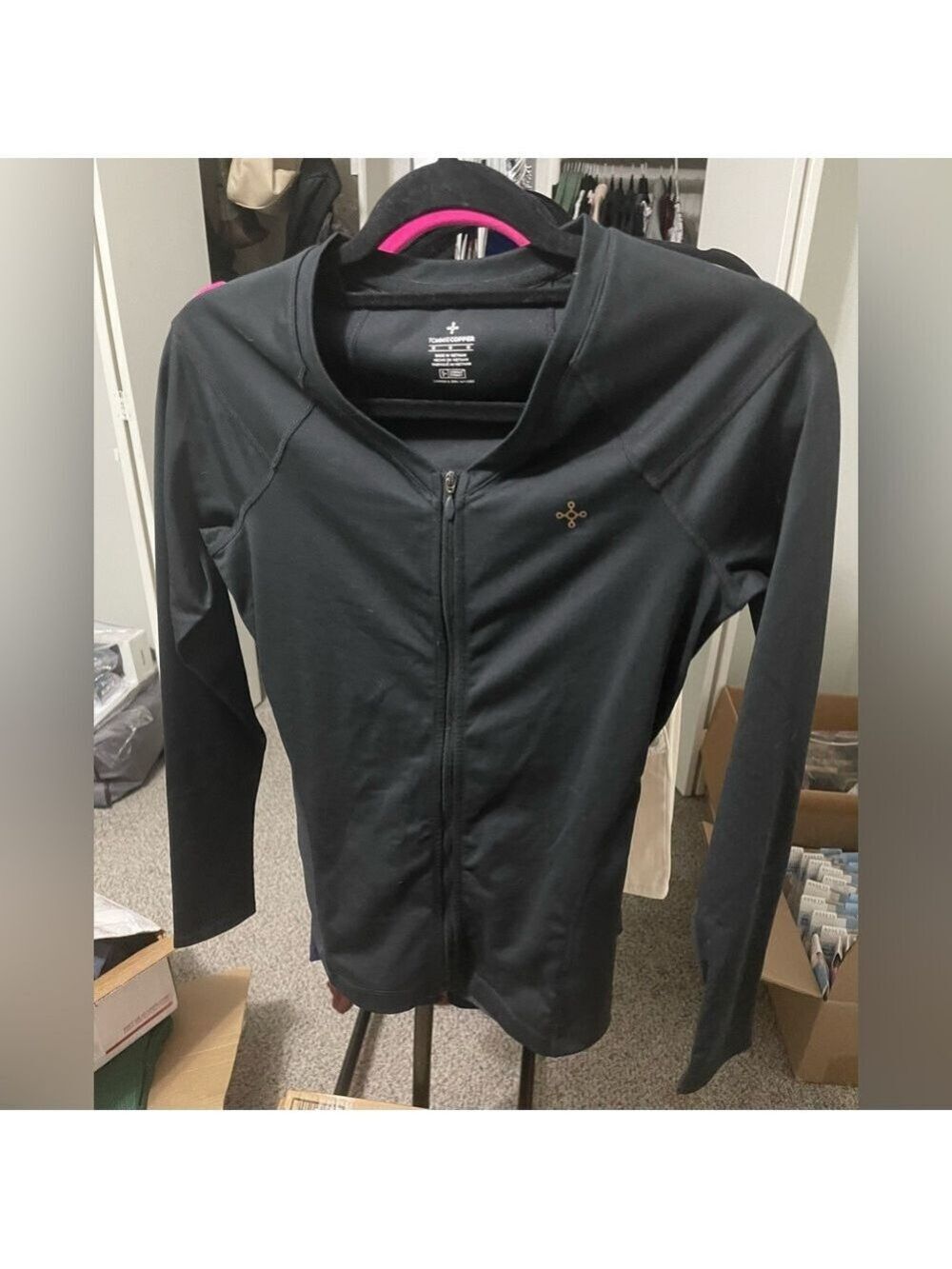 Tommie Copper Black Full Zip Performance Jacket Women's Size M Copper & Zinc